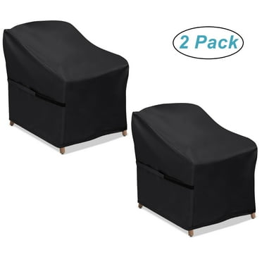 Patio Chair Covers, NASUM Outdoor Lawn Patio Furniture Cover, Lounge Deep Outdoor Seat Cover, UV Protected with Waterproof - 38''L x 31''W x 29''H, 2 Pack, Black
