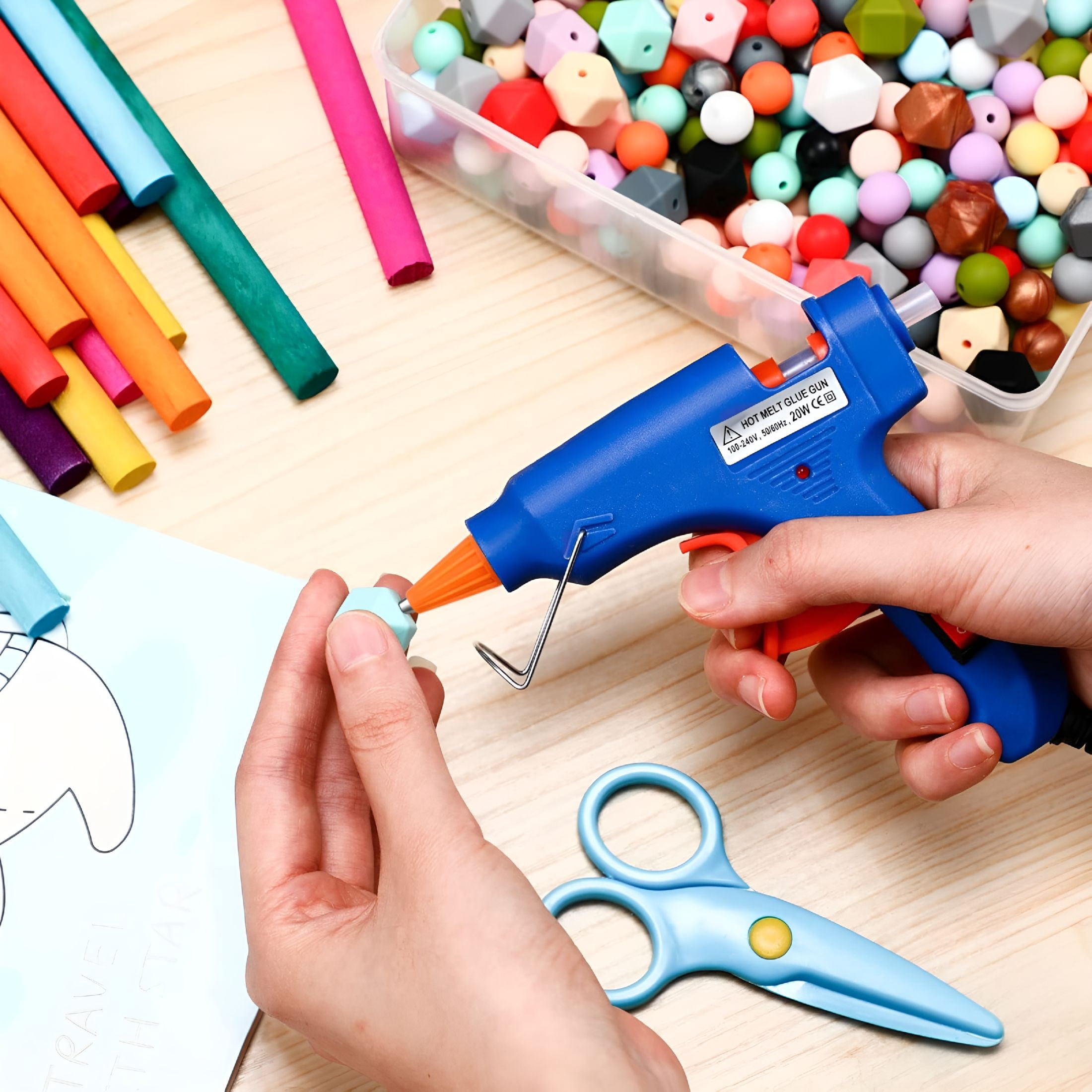 CURYMAY 12 Pcs Mini Glue Gun Crafts Hot Melt Guns Low Temp Glue with Burn Protection Fast Preheating and Easy Squeeze Trigger for School Diy Arts Class Projects Home Quick Repairs,20 W