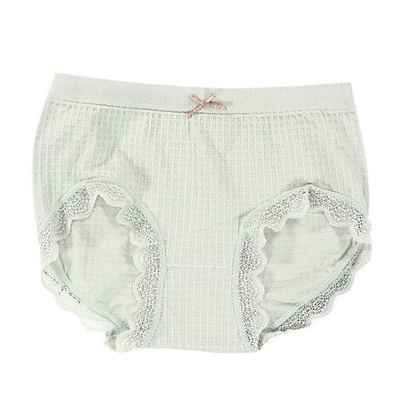 

Mrat Seamless Panties Women s Cotton Briefs Soft Ladies Seamless Panties Breathable Buttocks Mid-waist Lace Trim Panties Ladies Soft Full Briefs