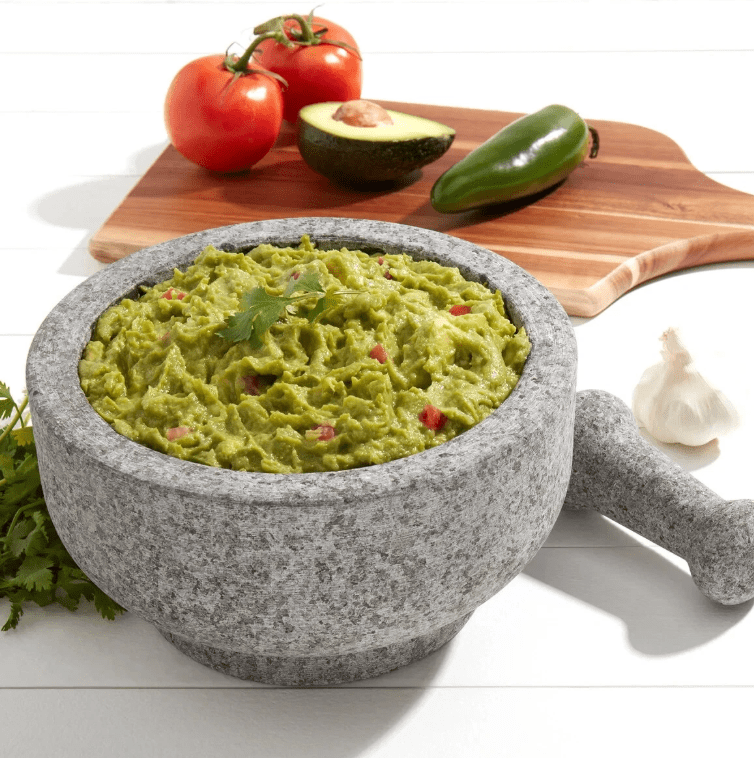 Casa Maria Granite Mortar and Pestle Set – 8.5-Inch Double-Sided Stone Grinder – Natural Heavy-Duty Granite for Spices, Herbs, Guacamole, Pesto, Pastes