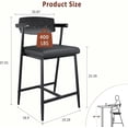 thumbnail image 3 of GOGRANT Counter Height Bar Stools with Footrest and Wood Back - Set of 2, Red, 3 of 7