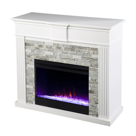 

Bondale Color Changing Fireplace with Faux Stone Surround