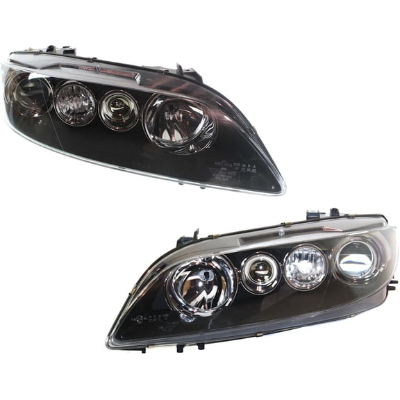 Headlight Set Left and Right Black Housing 2Pc Fit For Mazda 6 2006 2007 2008