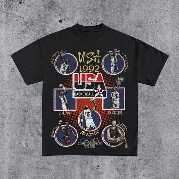 Vintage 90s 1992 USA Basketball Graphic Shirt Retro Classic Graphic Tee Bootleg Bestseller Unisex Sport Gift