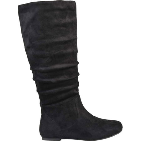

Women s Journee Collection Rebecca-02 Wide Calf Knee High Slouch Boot Black Faux Suede 8 M