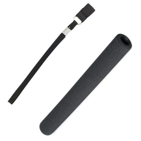 Stretchable Elastic Wrist Strap and Cushioned Foam Hand Grip for Standard & Traditional Handle Walking Canes - Black