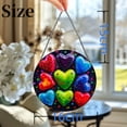thumbnail image 3 of Colorful Heart-Shape Shining Stained Glass Suncatcher Handmade Window Hanging Colored Glass Suncatcher Crafts Kits for Indoor Garden Decor Memorial Gift 16x16cm(1), 3 of 7