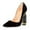 Black Suede, variant on FSJ Women Bridal Pointed Toe Chunky High Heel Crystal Pumps Slip on Wedding Thick Comfort Wear Shoes Size 12 Black Red