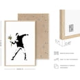 thumbnail image 3 of Banksy Flower Thrower Wall Art Graffiti - By Haus and Hues Graffiti Art Banksy Prints Graffiti Art Wall Decor Banksy Wall Poster Modern Pop Art Banksy (Framed Beige 24x36), 3 of 6