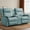 Blue, variant on Korser 2-Seater Loveseat Recliner, Reclining Sofa with USB Ports, Cup Holders for Home Theater,White