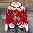 thumbnail image 5 of Women Christmas Outfit Glitter Pullover Hoodie Long Sleeve Winter Warm Soft Loose Fit Casual Sweatshirt For Holiday Party Outfits And Everyday Wear Red 3XL, 5 of 5
