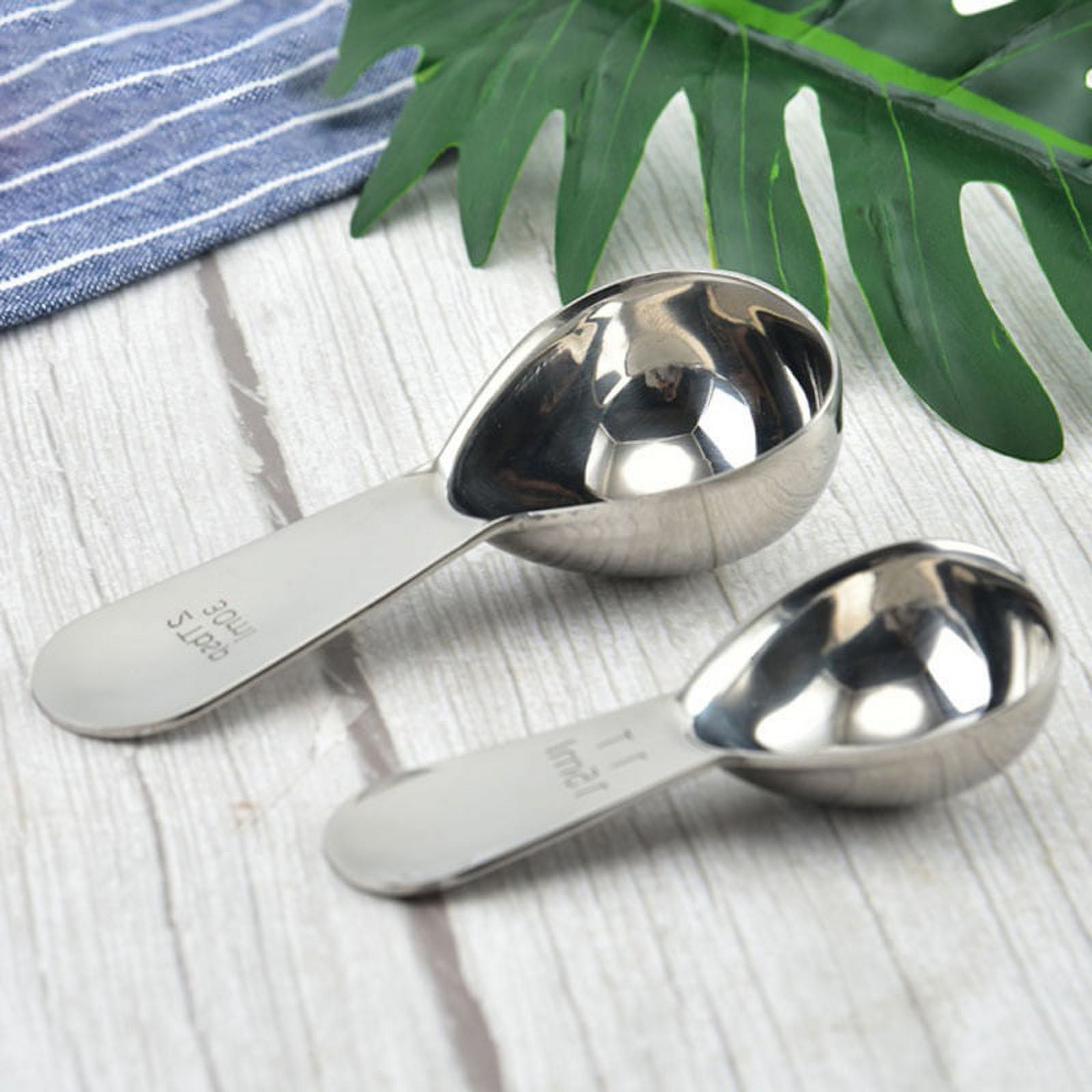 1pc, Measuring Coffee Scoop, 304 Stainless Steel Coffee Graduated Measuring  Spoon, Milk Powder Spoon, Seasoning Spoon, Measuring Spoon Set,Coffee Bean