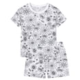 thumbnail image 3 of WIBACKER 2-9T Funny DIY Painted Pajamas for Girls Flowers Summer Short Sleeve PJ Set You Can Color With Markers, 3 of 16