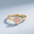 thumbnail image 3 of Rosec Jewels IGI Certified Lab Grown Pink Diamond Heart Promise Ring - Pink White Diamond Ring (1 Ct, Fancy Pink Color - VS1 Clarity), 10K Yellow Gold, US 10.00, 3 of 8