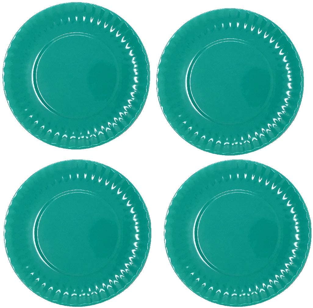 Northeast Home Goods Paper Plate Look Melamine Salad Plates, Set of 4