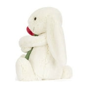 Jellycat Bashful Bunny with Rose Stuffed Animal, Medium 12.6 Inch Soft Plush Rabbit Toy