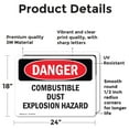 thumbnail image 2 of (2 Pack) Combustible Dust Explosion Hazard OSHA Danger Sign 24 Inch X 18 Inch Vinyl Label Decal Sticker Weather Resistant, UV Protected for Workplace, Business, and Construction Site,, 2 of 7