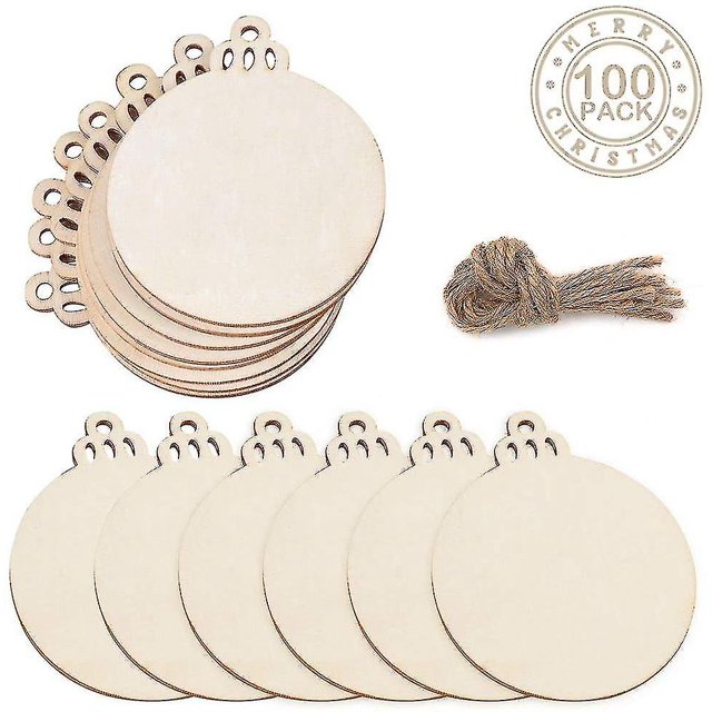 Manualidades de Decoración de madera de Navidad JanHm 100 círculos de madera