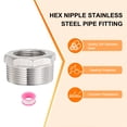 thumbnail image 4 of 2Pcs Adaptador Reductor Hexagonal de Acero Inoxidable 304 G1-1/2" Macho x G1" Hembra con Cinta PTFE, 4 of 6