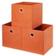 thumbnail image 1 of HSDT Contenedores de cubos de almacenamiento naranja 11x11x11 Cubos de cubículos Cestas organizadoras Cajones de almacenamiento de tela Cajas de almacenamiento de cubos plegables Inserciones de cubos, 1 of 5