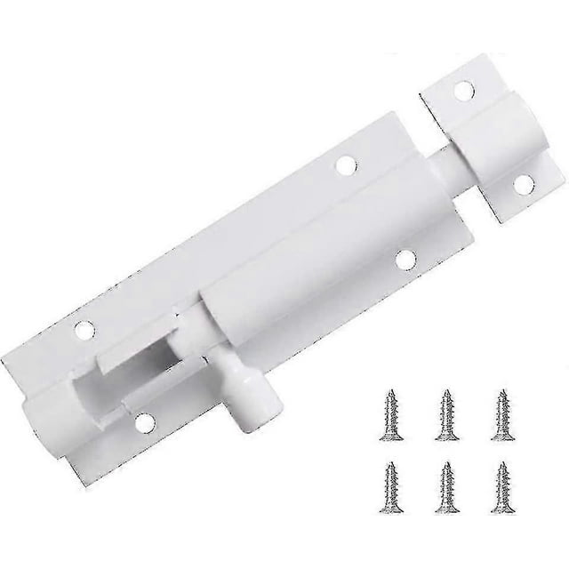 1pcs 3 In Bolts Security Slide Latch Lock Barrel Bolt Strong Aluminum Alloy - With Screws (white)