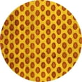 thumbnail image 1 of Ahgly Company Machine Washable Indoor Round Abstract Yellow Modern Area Rugs, 7' Round, 1 of 4