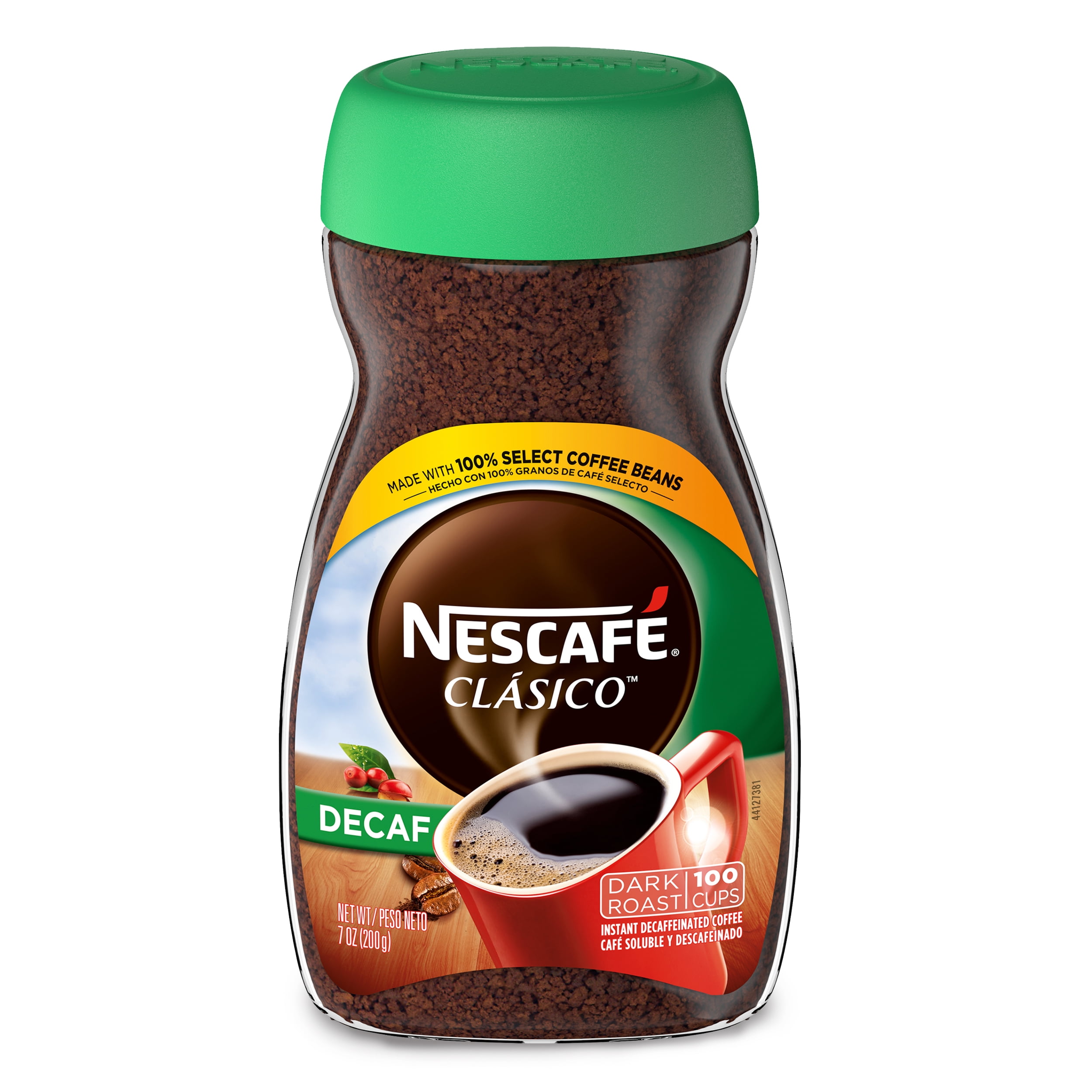 Nescaf Clasico Decaf Dark Roast Instant Coffee, 7 oz.