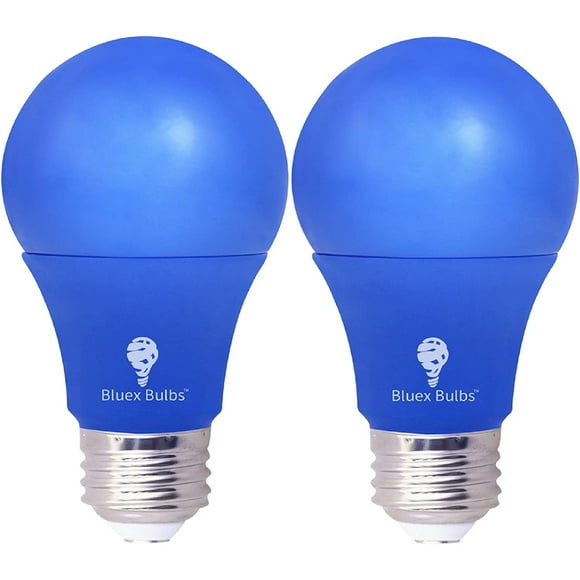 TRAHOO-2 Pack BlueX LED A19 Light Bulb - 9W (60Watt Equivalent) - E26 Base Blue LED Blue Bulb, Party Decoration, Porch, Home Lighting, Holiday Lighting, Decorative Illumination (Blue)