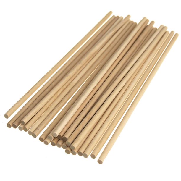 Wooden Craft Dowel, Natural, 10Inch, 25Piece