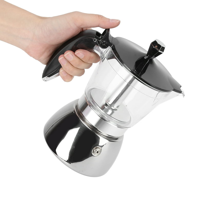 Easyworkz Diego Stovetop Espresso Maker Stainless Steel Italian Coffee  Machine Maker 4Cup 6.8 oz Induction Moka Pot