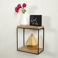thumbnail image 2 of Hometrends Boxton Wood and Metal Floating Wall Shelf Set, Set of 2, 2 of 8