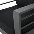 thumbnail image 2 of GDF Studio Crested Bay Outdoor Aluminum Club Chair Chat Set with Chaise Lounges, Gray and Dark Gray, 2 of 13