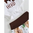 thumbnail image 5 of 3Pcs Western Newborn Baby Boy Summer Clothes New to The Herd Onesie Cow Print Jogger Pants Cowboy Coming Home Outfit, 5 of 6