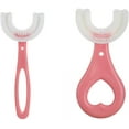 thumbnail image 1 of 2pcs All Rounded Children U Shape Toothbrush,360° clean mouth,pink, 1 of 4