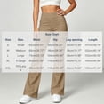 thumbnail image 3 of Ovbmpzd Petite Women’s Yoga Pants Flare Khaki Tummy Control Leggings Mid Waist Casual Long Leggings,XXL, 3 of 6