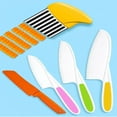 thumbnail image 4 of EIGTHTAIL 5Pcs Kids Knife Set  Kids Safe Cooking Knives  Nylon Kids Kitchen Knife with Crinkle Cutter for Real Cooking & Cutting Fruit  Bread  Lettuce  Type 4, 4 of 5