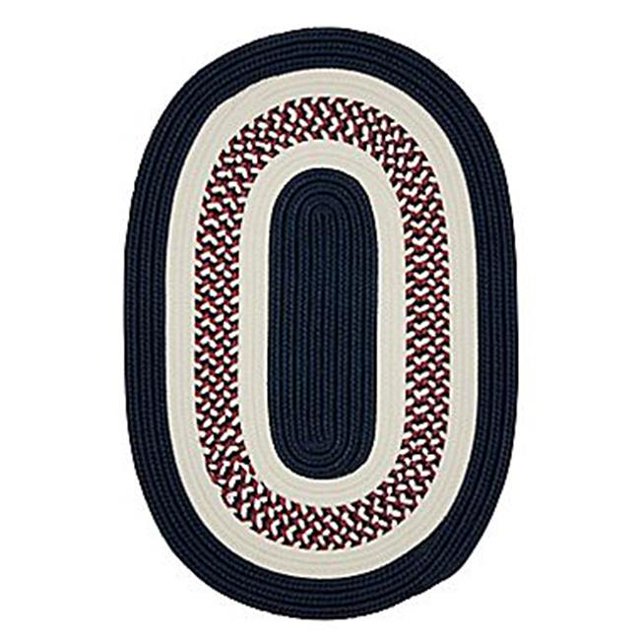 Colonial Mills Rug FB50R096X132 8 x 11 ft. Flowers Bay Braided Rug Patriot Blue