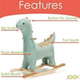 thumbnail image 6 of JOON Bronty Ride-On Dinosaur Rocking Horse with Sound Effects, Green-Brown, 6 of 8