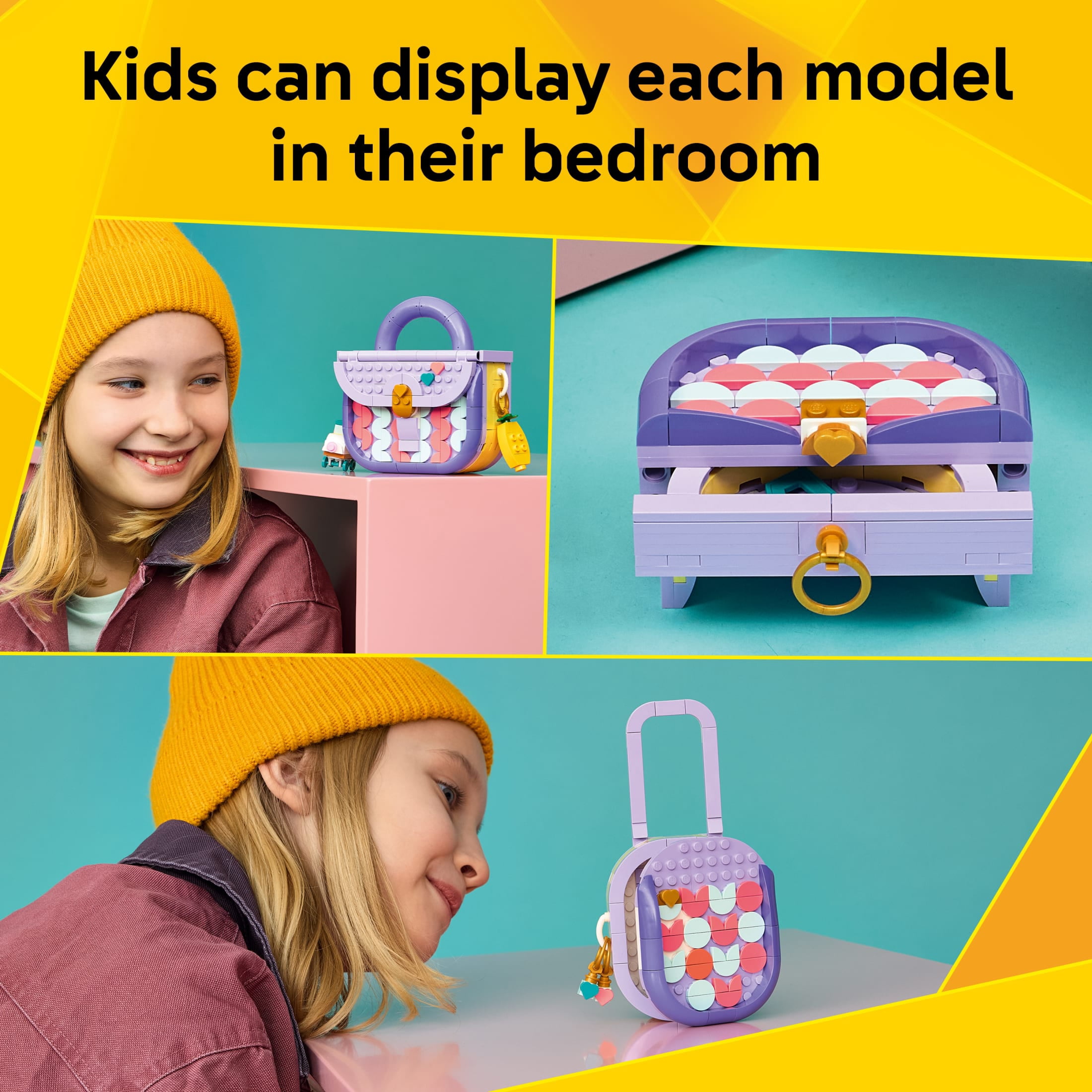 LEGO Creator 3 in 1 Art Fashion Bag with Storage - Building Toy for Girls & Boys, Ages 8+ - Includes 3 Building Options - Kids Bedroom, Book Shelf or Desk Decor - Gift for Birthdays - 31391