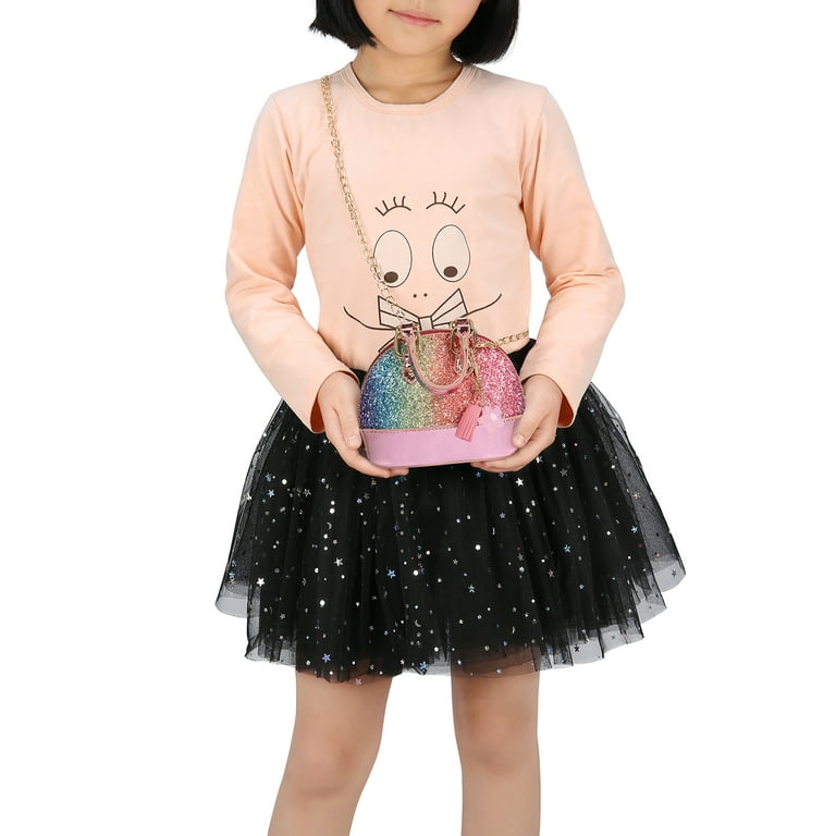 HDE Glitter Purse Princess Small Crossbody Dome Fashion Purse for Little  Girls