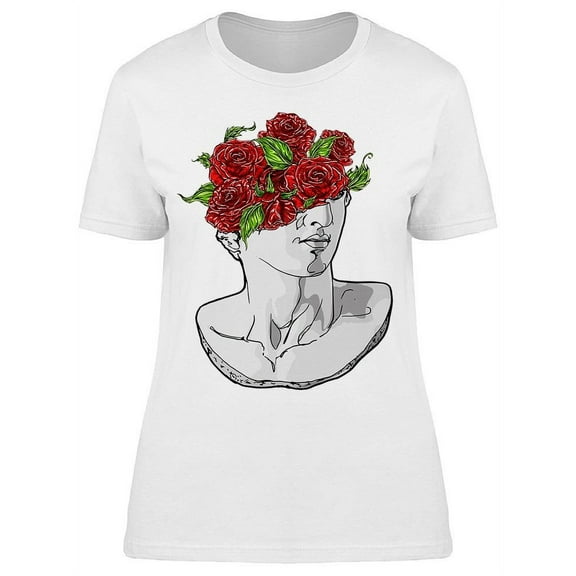 Classical Sculpture Roses T-Shirt Women -Image by Shutterstock, Female Medium