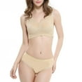 thumbnail image 4 of Bigersell Women’s Push up Lace Bra V-Neck Wire-Free Bra Support Women Padded Bra with Straps Convertible Bra Style R-210 Basic Bra Strap Nylon Balconette Bra Feature Everyday Bras Underwear Beige M, 4 of 6
