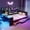 Blue, variant on Mintazer Queen Gaming Platform Bed with Desk and Lights & Charging Station, Modern Daybed with 3 Storage Drawers & Headboard Bookcase, Black & Red