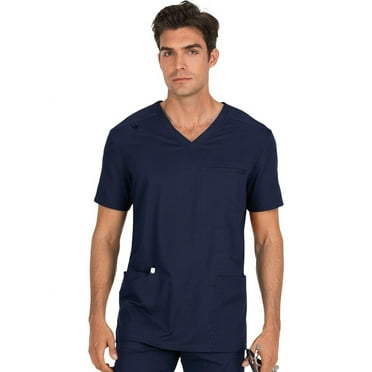 koi stretch men's tyler v-neck solid scrub top