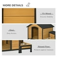 thumbnail image 5 of PawHut Wooden Outdoor Dog House, Cabin-Style Pet House with Feeding Bowls, Asphalt Roof, Storage Box for Dogs Up To 66 Lbs., Natural, 5 of 9
