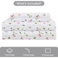 thumbnail image 2 of Floral Queen Sheets Soft Breathable Microfiber Vintage Printed Bed Sheet Set Deep Pocket Fitted Sheet Included Flower Pattern, 2 of 9