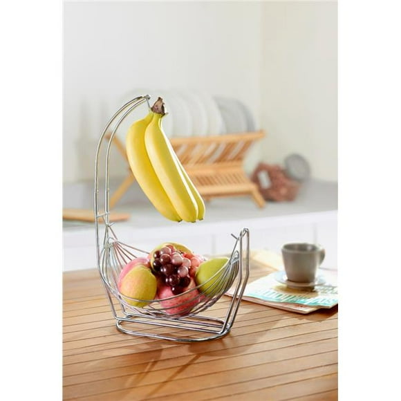 Jiallo SW2116SR Panier à Fruits avec Support à Banane, Argent