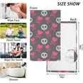 thumbnail image 3 of SKYSONIC Heart Crossbone Hand Towels 2 PCS, Cotton Bath Towel for Drying Face Hands Body ,Absorbent Lightweight Towels for Bathroom Ktichen Travel Gym, 16"x28", 3 of 7