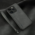 thumbnail image 1 of ELEHOLD Leather Case for iPhone 14 Pro 6.1", Skin-Friendly Premium Leather Lens Protection with Wrist Strap Compatible with Magnetic Car Mount Shockproof Case,Darkgray, 1 of 5