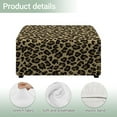 thumbnail image 4 of Xoenoiee Brown Leopard Print Ottoman Covers Slipcover Square Jacquard Fabric Footstool Protector Covers Storage Stool Ottoman Covers Stretch with Elastic Bottom, L, 4 of 7
